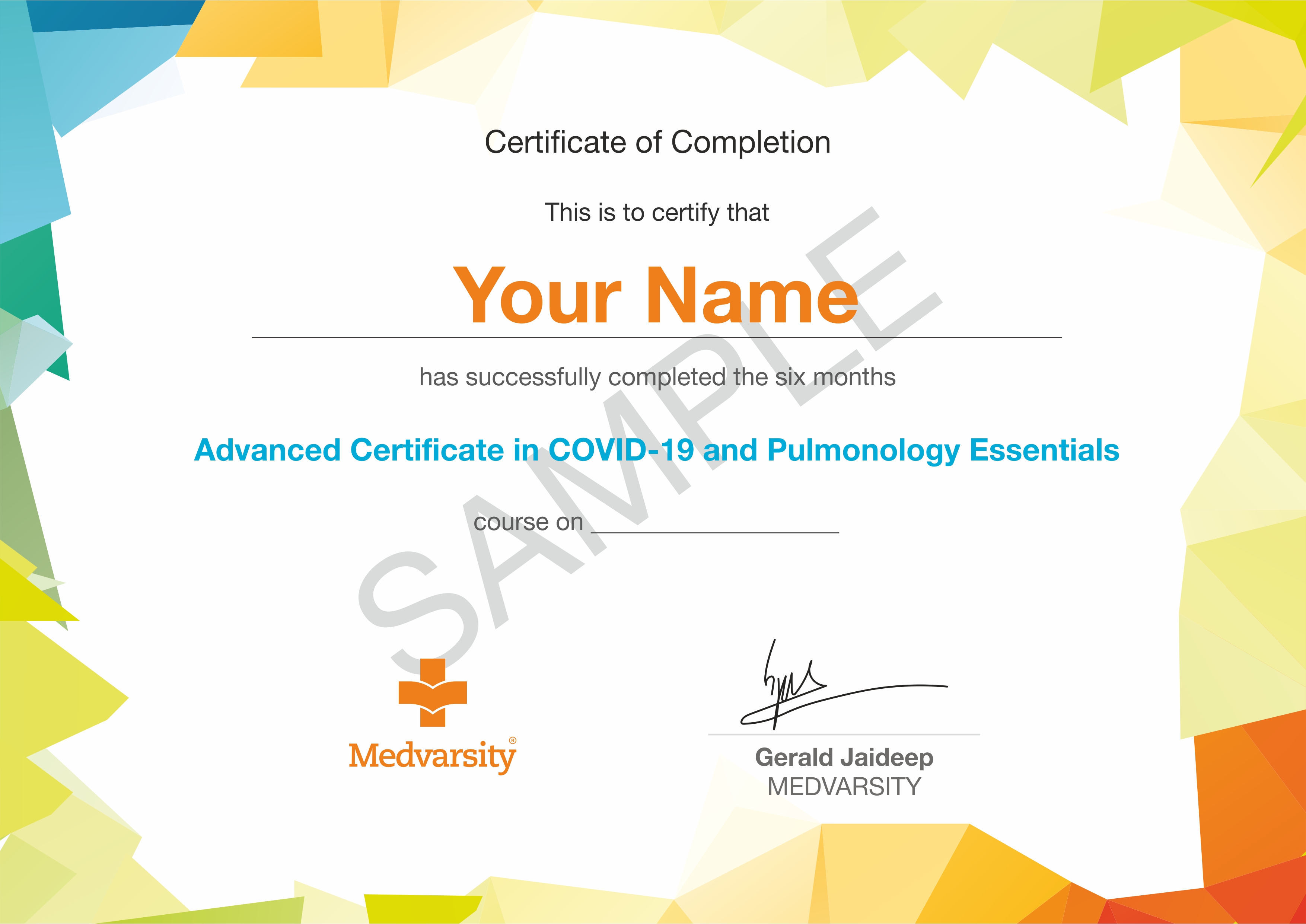 Certificate in COVID 19 and Pulmonology Essentials