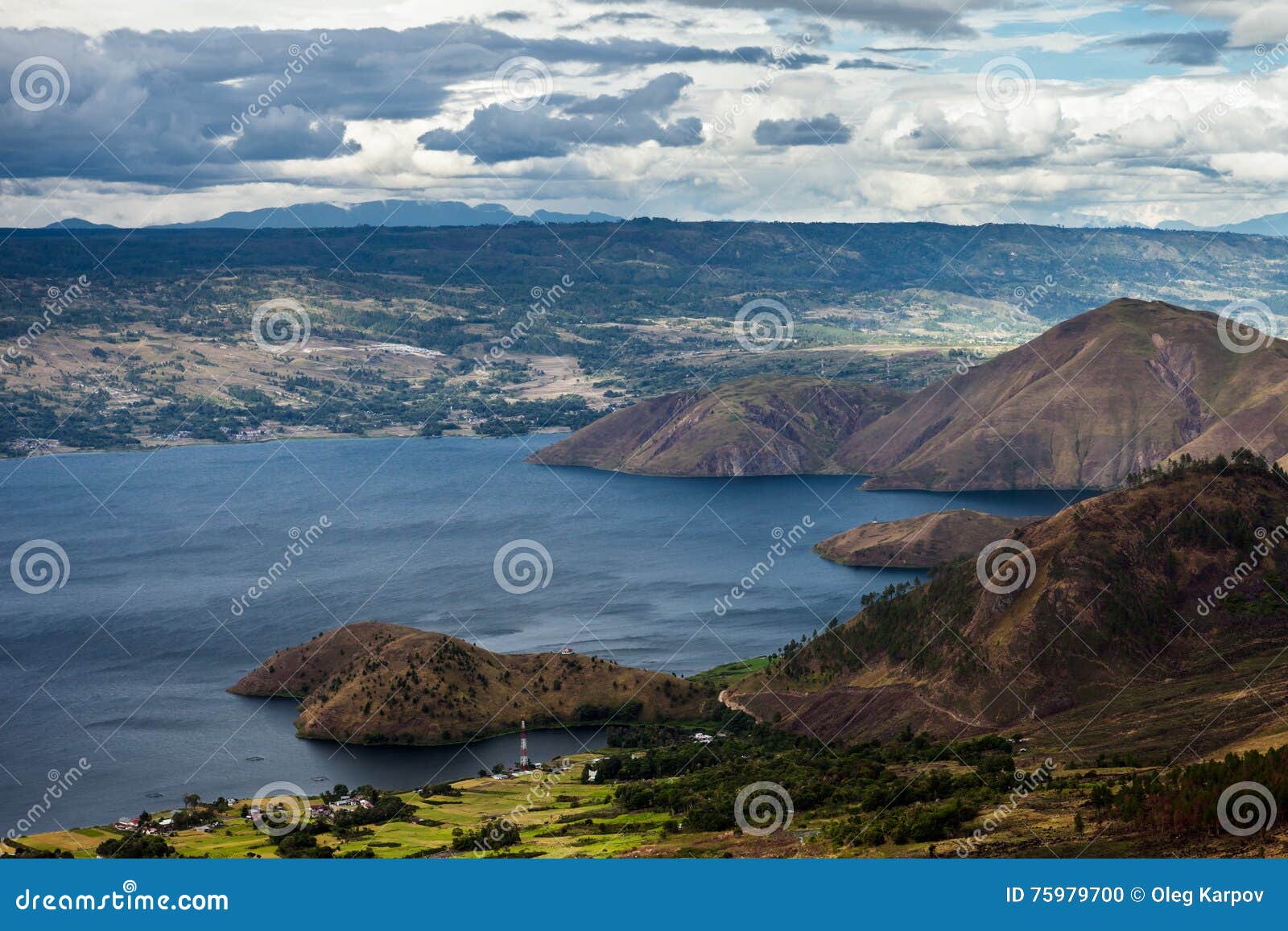 Lake Toba in Indonesia, Largest Volcanic Lake in the World Stock Photo