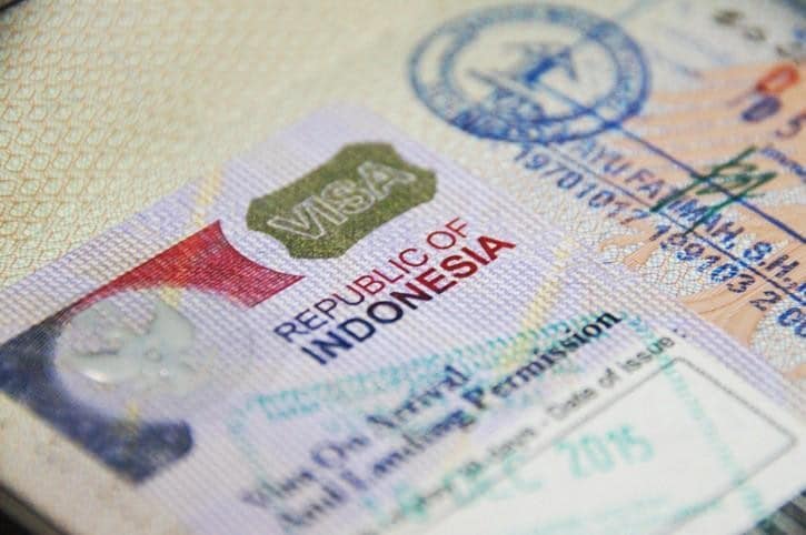 indonesia visa on entry Indonesian visa on arrival receipt