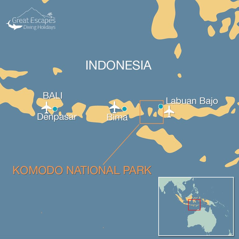 island of komodo indonesia on world map Komodo dragon island map