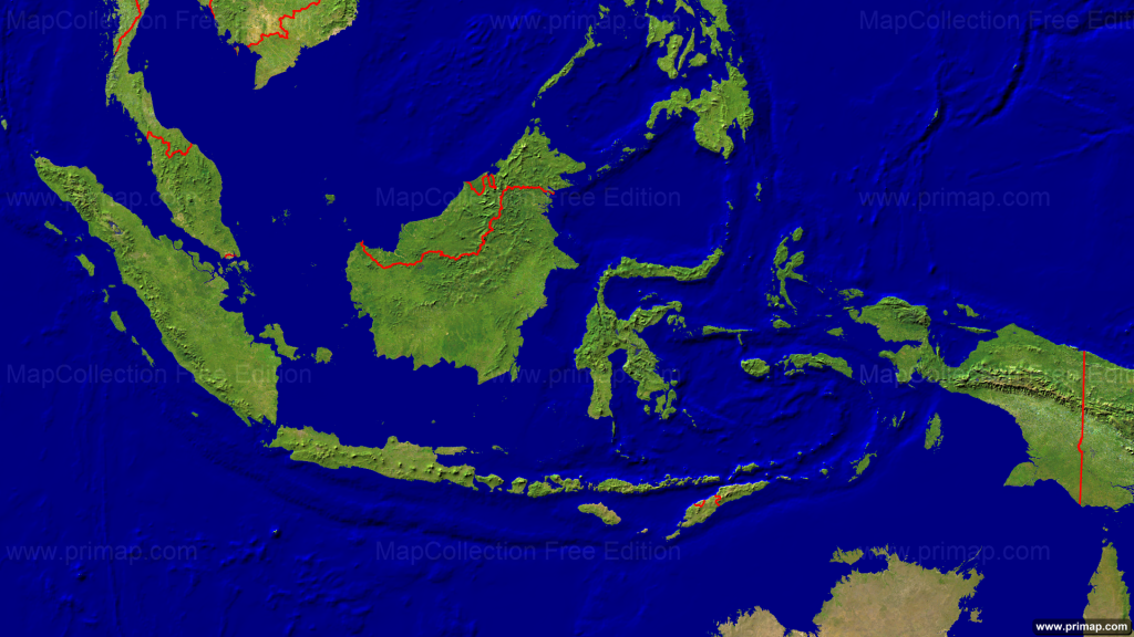 tourism satellite account indonesia Satellite image of indonesia highlighted stock photo