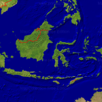 tourism satellite account indonesia Satellite image of indonesia highlighted stock photo