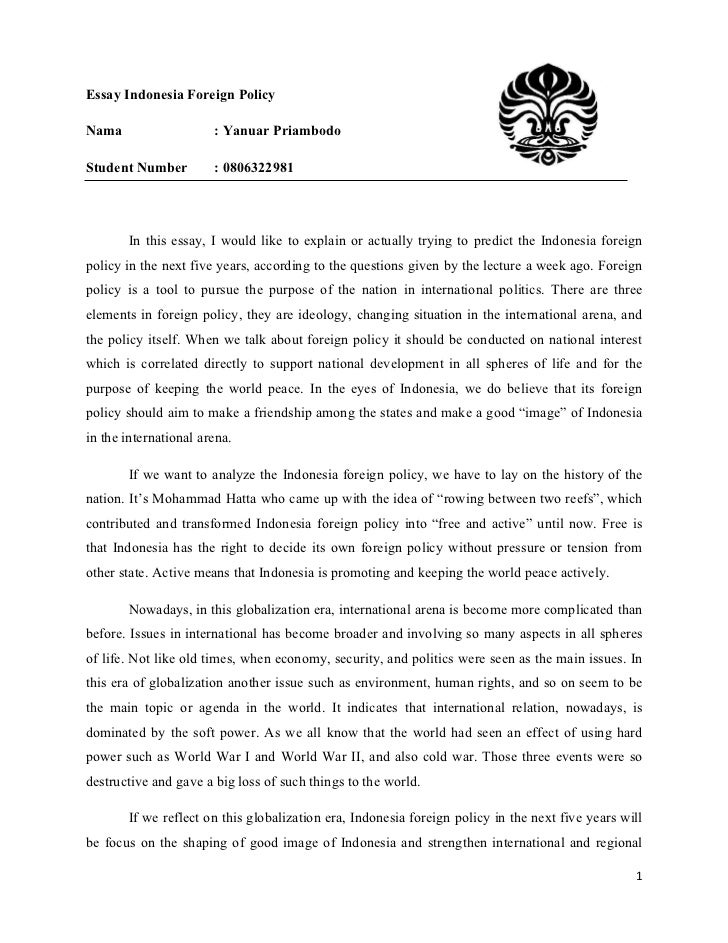 essay about indonesia tourism Essay indonesia foreign policy