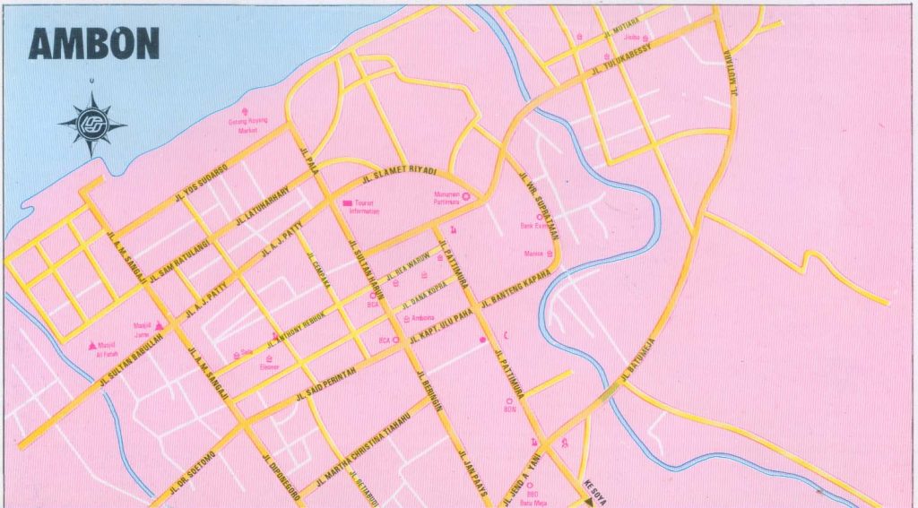 map of ambon indonesia Kota ambon manise: peta pulau ambon