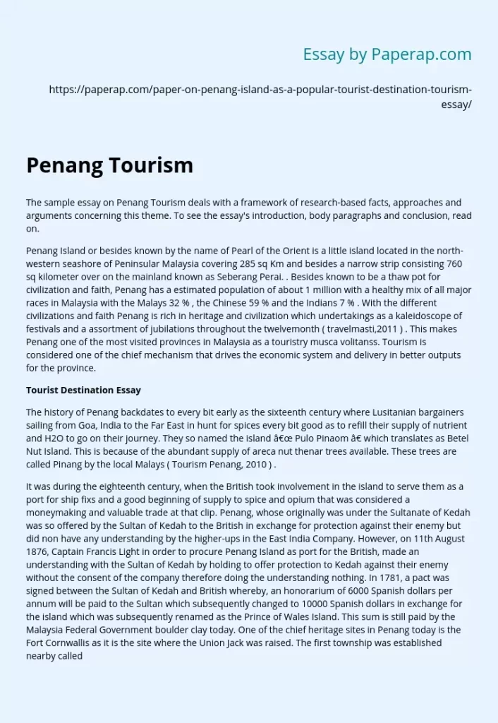 essay about tourism in indonesia Tourism in malaysia essay example